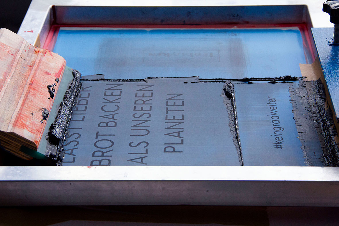 Siebdruck lasst lieber unser Brot backen