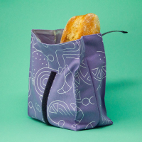 Snack-Tüüt flieder - Aufdruck weiß